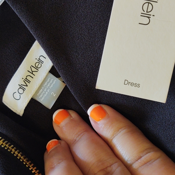 Calvin Klein Fit & Flare Sheath Dress Black 2 - Picture 9 of 15